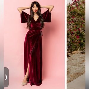 Maroon Velvet Dress